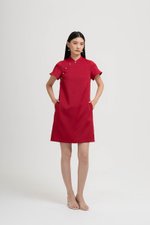 AIKIRA SHIFT CHEONGSAM TWEED DRESS