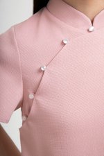 AIKIRA SHIFT CHEONGSAM TWEED DRESS