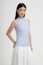 KAIRA EYELET CHEONGSAM TOP