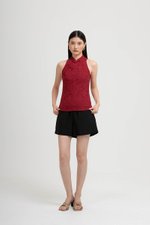 KAIRA EYELET CHEONGSAM TOP