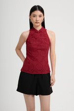 KAIRA EYELET CHEONGSAM TOP