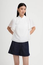 NILA FLUTTER SLEEVES CHEONGSAM TOP