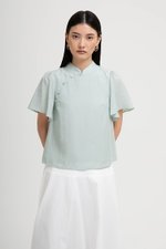 NILA FLUTTER SLEEVES CHEONGSAM TOP