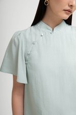 NILA FLUTTER SLEEVES CHEONGSAM TOP