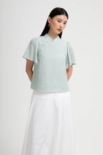 NILA FLUTTER SLEEVES CHEONGSAM TOP