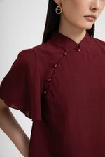 NILA FLUTTER SLEEVES CHEONGSAM TOP