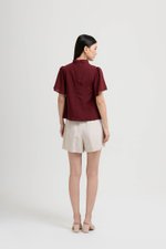 NILA FLUTTER SLEEVES CHEONGSAM TOP