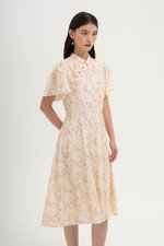 TATIANA FLORAL FLUTTER SLEEVES CHEONGSAM
