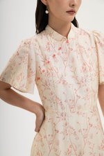 TATIANA FLORAL FLUTTER SLEEVES CHEONGSAM