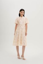 TATIANA FLORAL FLUTTER SLEEVES CHEONGSAM