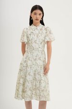 TATIANA FLORAL FLUTTER SLEEVES CHEONGSAM