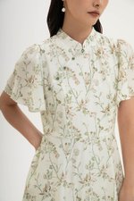 TATIANA FLORAL FLUTTER SLEEVES CHEONGSAM
