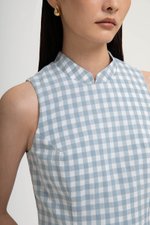 CAMIRA DETACHABLE COLLAR GINGHAM CHEONGSAM DRESS