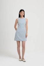CAMIRA DETACHABLE COLLAR GINGHAM CHEONGSAM DRESS