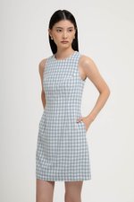 CAMIRA DETACHABLE COLLAR GINGHAM CHEONGSAM DRESS