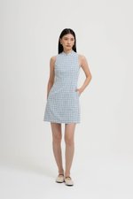 CAMIRA DETACHABLE COLLAR GINGHAM CHEONGSAM DRESS