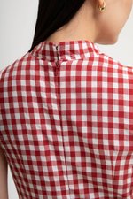 CAMIRA DETACHABLE COLLAR GINGHAM CHEONGSAM DRESS