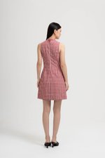 CAMIRA DETACHABLE COLLAR GINGHAM CHEONGSAM DRESS