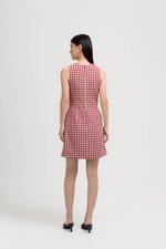 CAMIRA DETACHABLE COLLAR GINGHAM CHEONGSAM DRESS