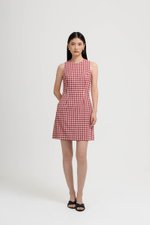 CAMIRA DETACHABLE COLLAR GINGHAM CHEONGSAM DRESS
