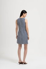 CAMIRA DETACHABLE COLLAR GINGHAM CHEONGSAM DRESS