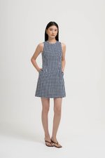 CAMIRA DETACHABLE COLLAR GINGHAM CHEONGSAM DRESS