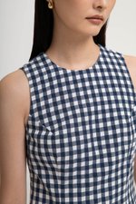 CAMIRA DETACHABLE COLLAR GINGHAM CHEONGSAM DRESS
