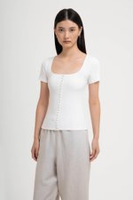 TILDA BUTTON DOWN RIBBED TEE