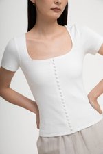 TILDA BUTTON DOWN RIBBED TEE