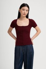 TILDA BUTTON DOWN RIBBED TEE