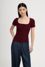 TILDA BUTTON DOWN RIBBED TEE