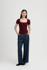 TILDA BUTTON DOWN RIBBED TEE