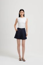 CLAUDIE RUCHED OVERLAY KNIT TOP