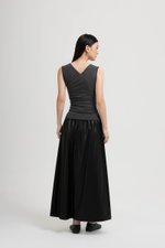 CLAUDIE RUCHED OVERLAY KNIT TOP