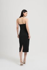 MARIANNA HALTER NECK RUCHED MIDI DRESS
