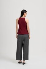 TRACEY RACER NECK BUTTON DOWN VEST TOP