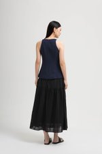 TRACEY RACER NECK BUTTON DOWN VEST TOP