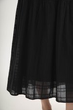 AVERYN RUCHED TIERED CHECKERED MIDI SKIRT