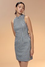 CAMIRA DETACHABLE COLLAR GINGHAM CHEONGSAM DRESS