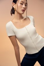 TILDA BUTTON DOWN RIBBED TEE