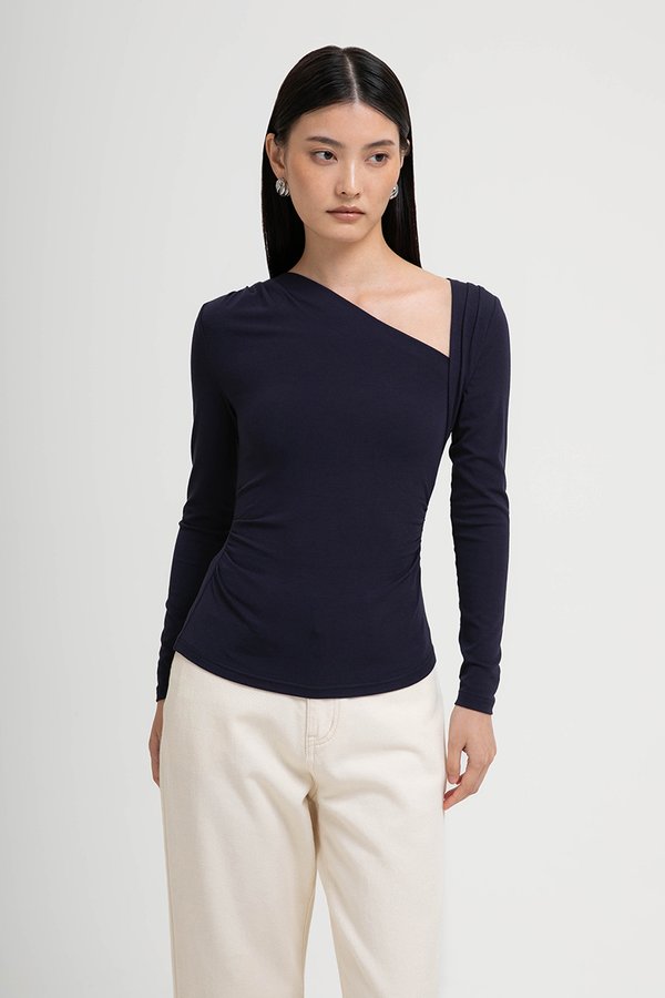 CARLIE ASYMMETRIC LONG SLEEVE TOP