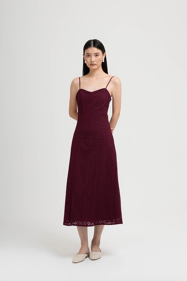 HAISLEY EYELET CAMI MIDI DRESS