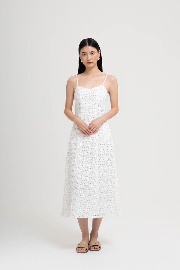 HAISLEY EYELET CAMI MIDI DRESS
