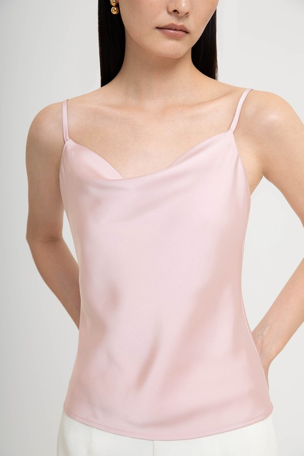 LIVIA COWL SATIN CAMI TOP