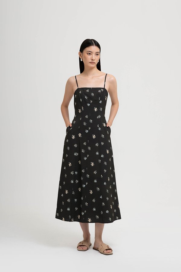 AMANDA FLORAL PRINT CAMI MIDI DRESS