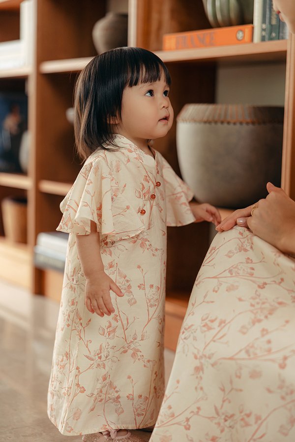 KIRA KIDS FLUTTER SLEEVE CHEONGSAM DRESS