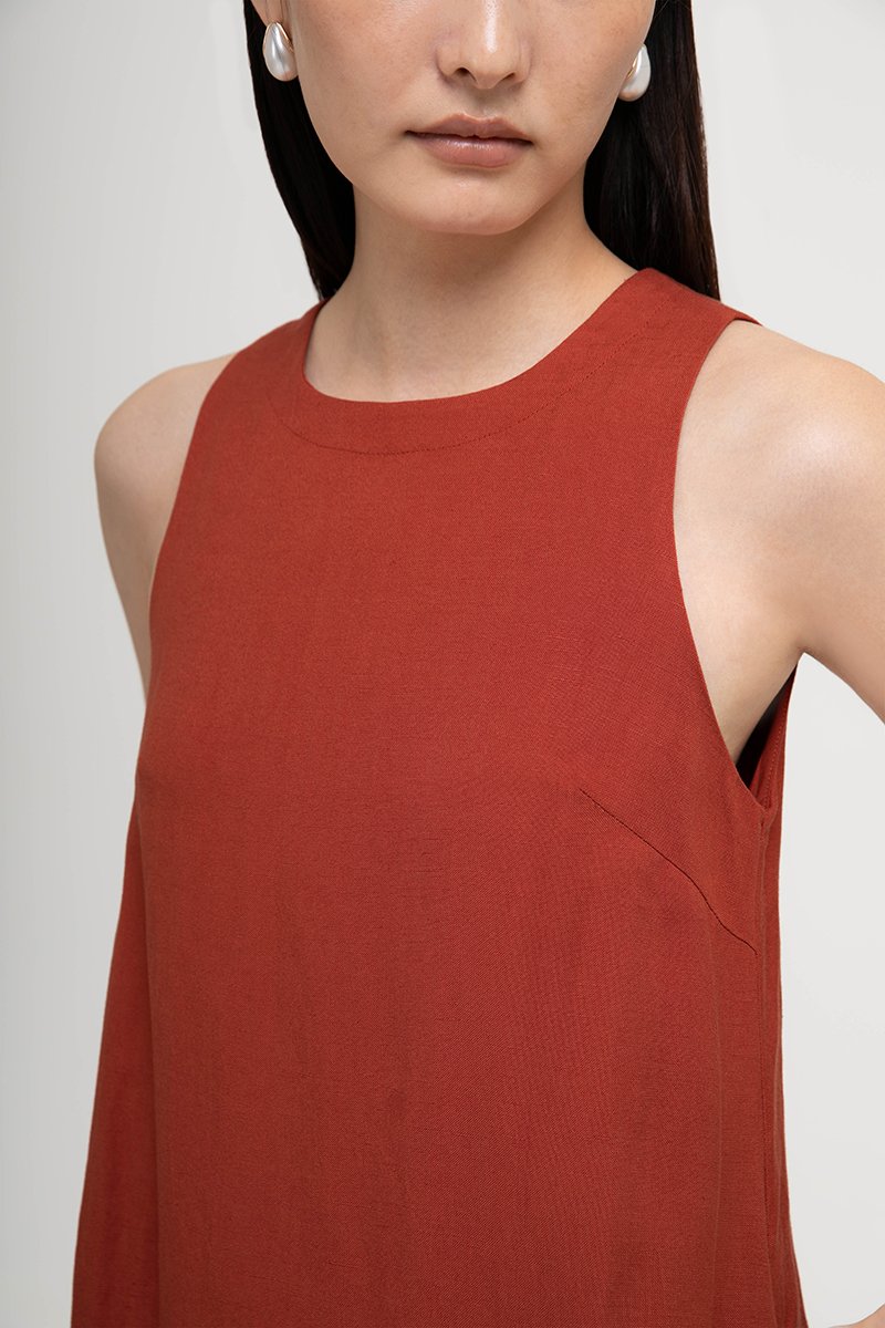 THEA SHIFT LINEN MINI DRESS