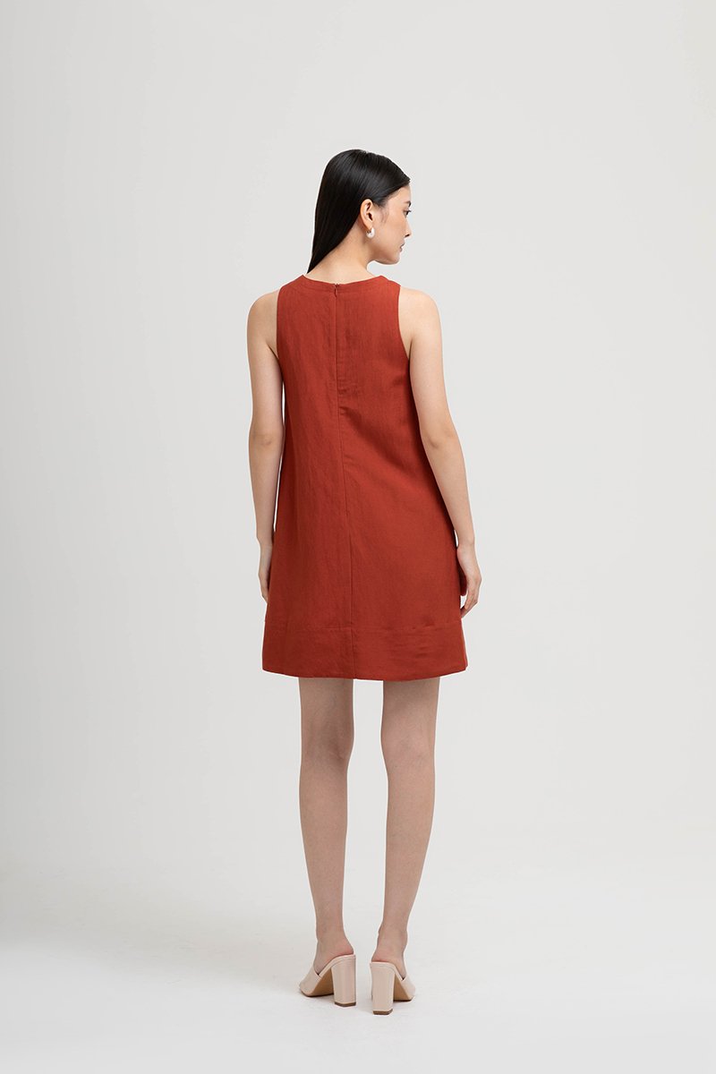 THEA SHIFT LINEN MINI DRESS