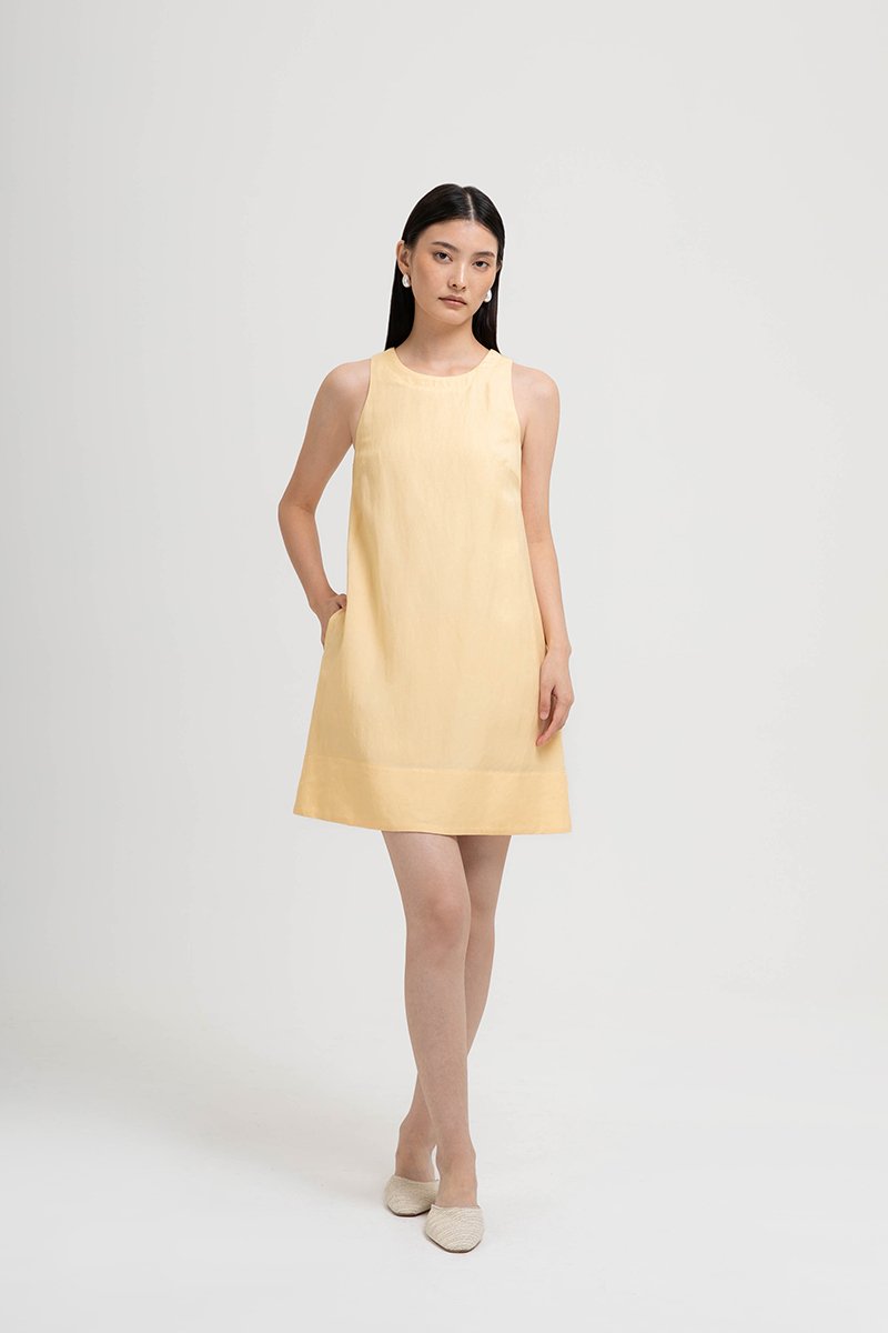 THEA SHIFT LINEN MINI DRESS