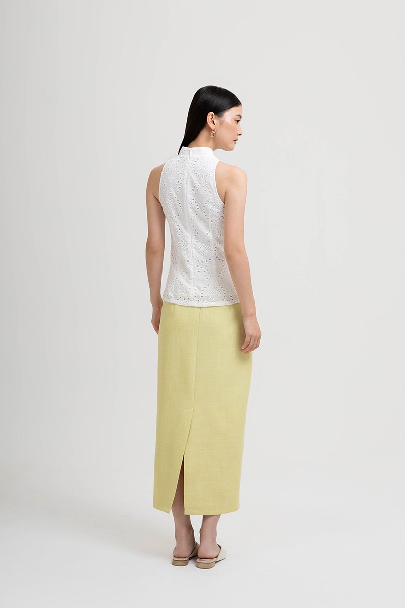 KAIRA EYELET CHEONGSAM TOP